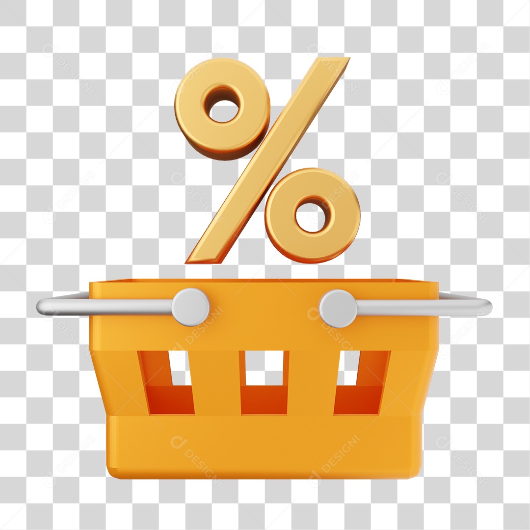 Elemento 3D Ícone de Compras On-line PNG Transparente