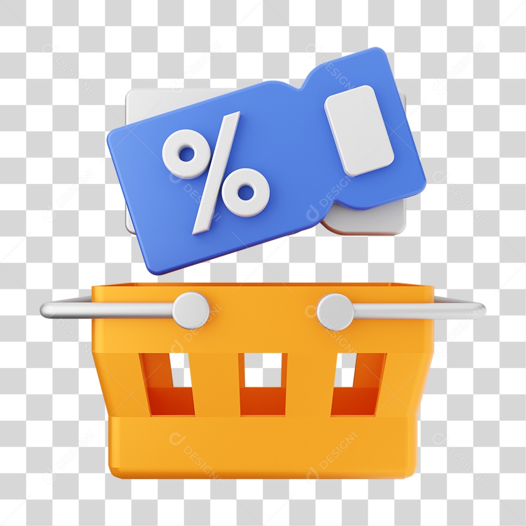 Elemento 3D Ícone de Compras On-line PNG Transparente