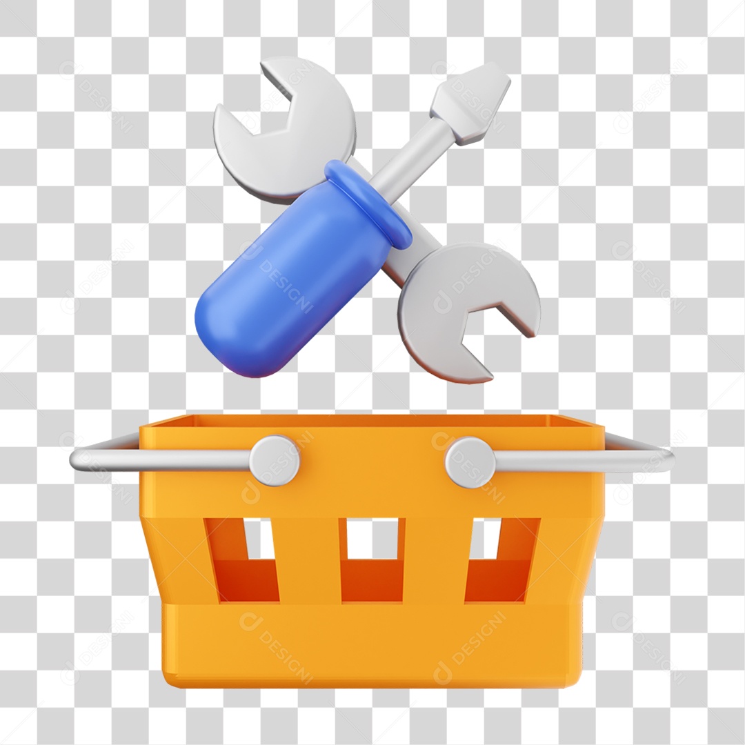 Elemento 3D Ícone de Compras On-line PNG Transparente