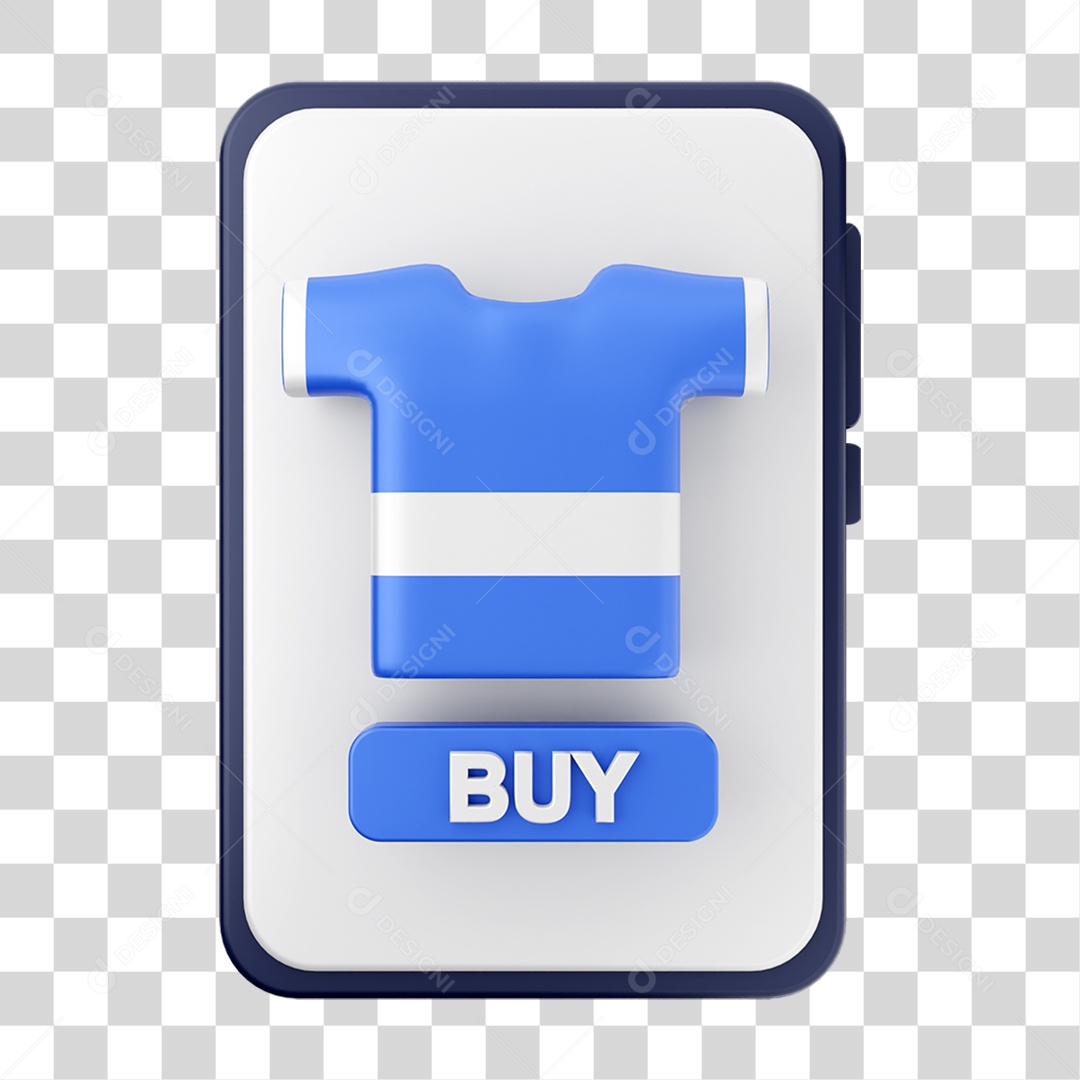 Elemento 3D Ícone de Compras On-line PNG Transparente