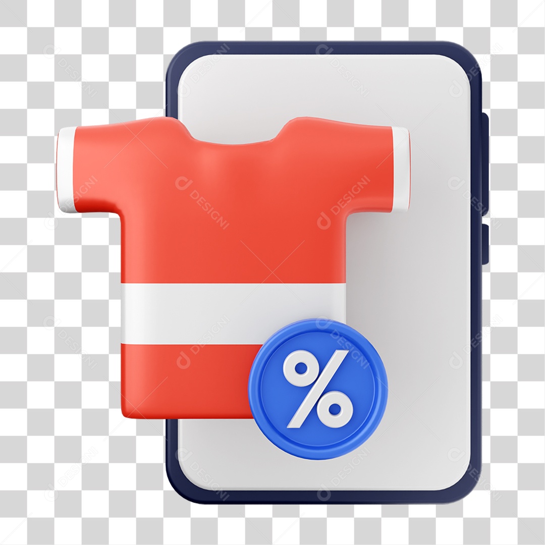 Elemento 3D Ícone de Compras On-line PNG Transparente