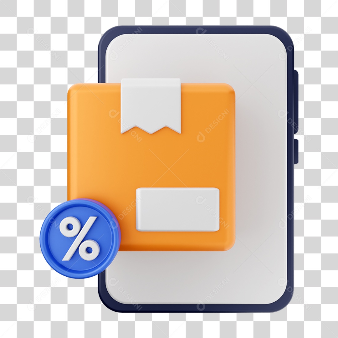 Elemento 3D Ícone de Compras On-line PNG Transparente