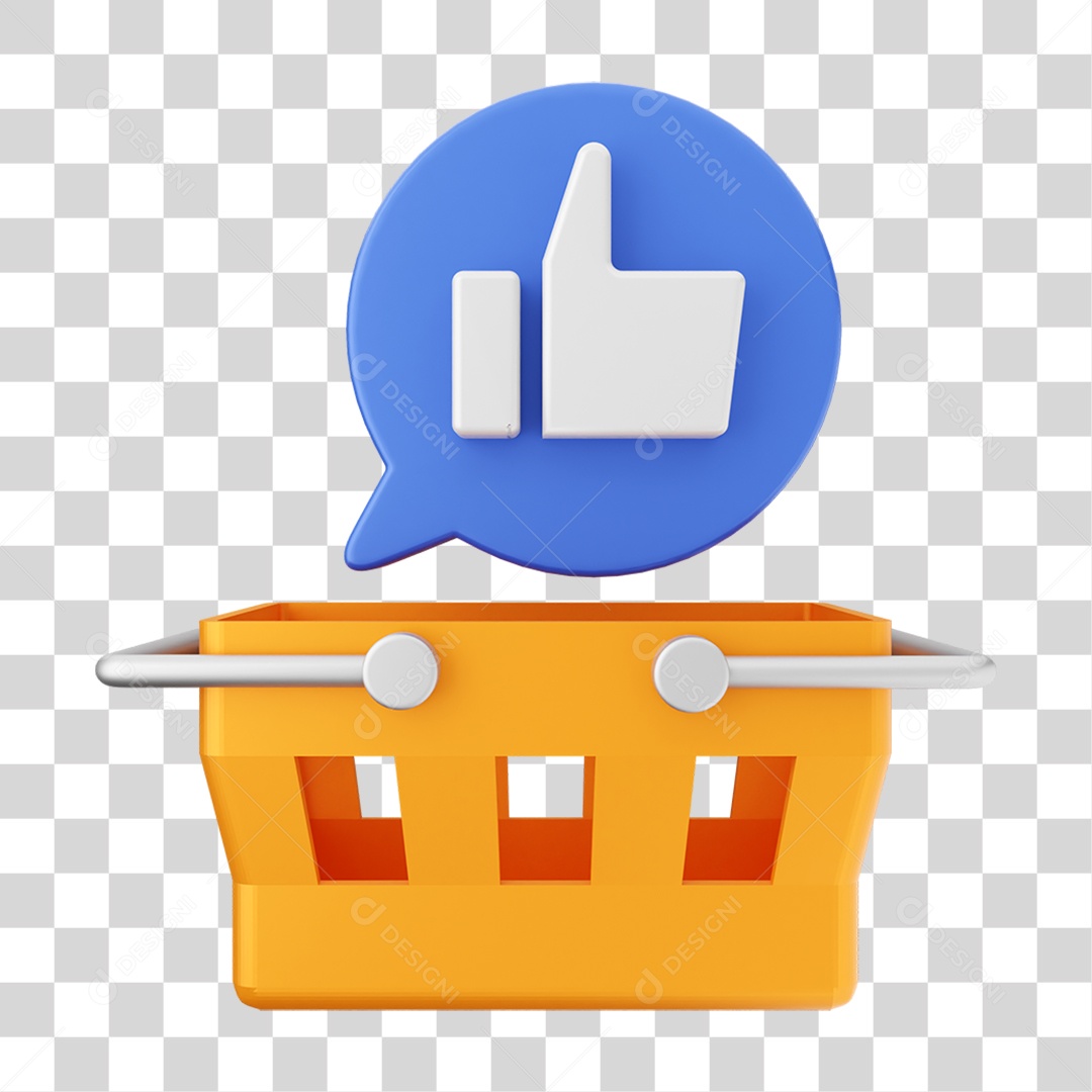 Elemento 3D Ícone de Compras On-line PNG Transparente