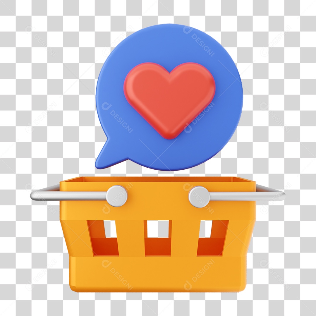 Elemento 3D Ícone de Compras On-line PNG Transparente