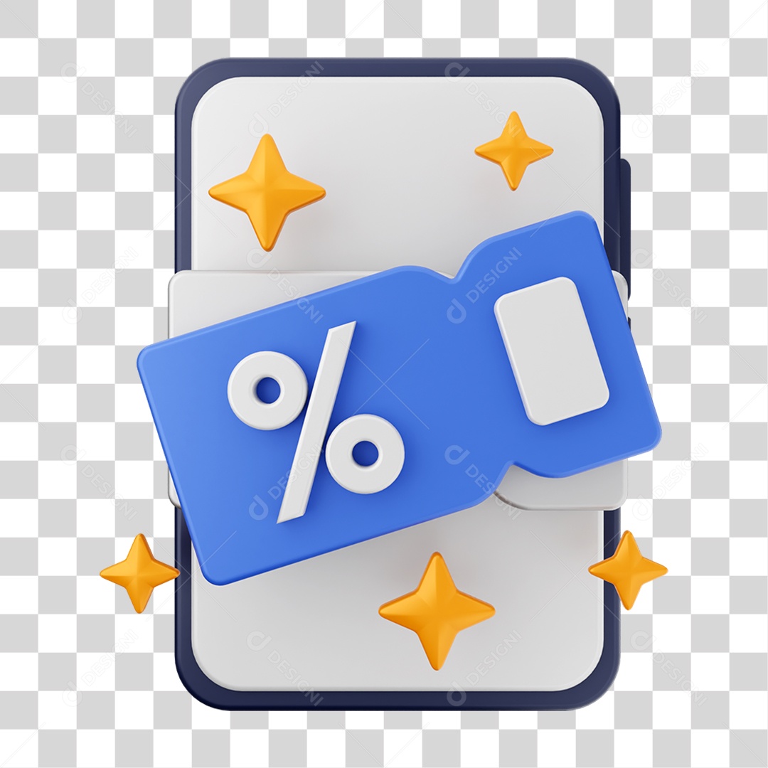 Elemento 3D Ícone de Compras On-line PNG Transparente