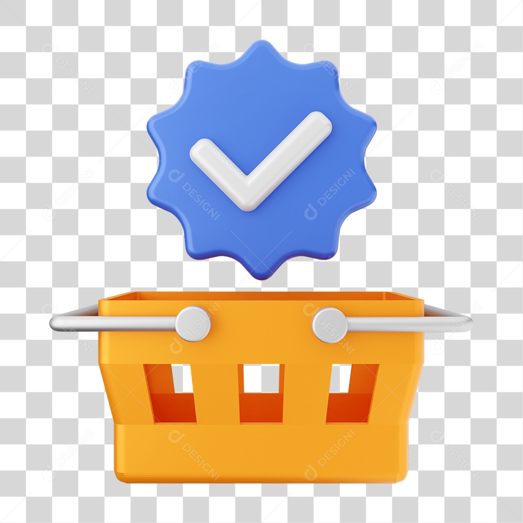 Elemento 3D Ícone de Compras On-line PNG Transparente