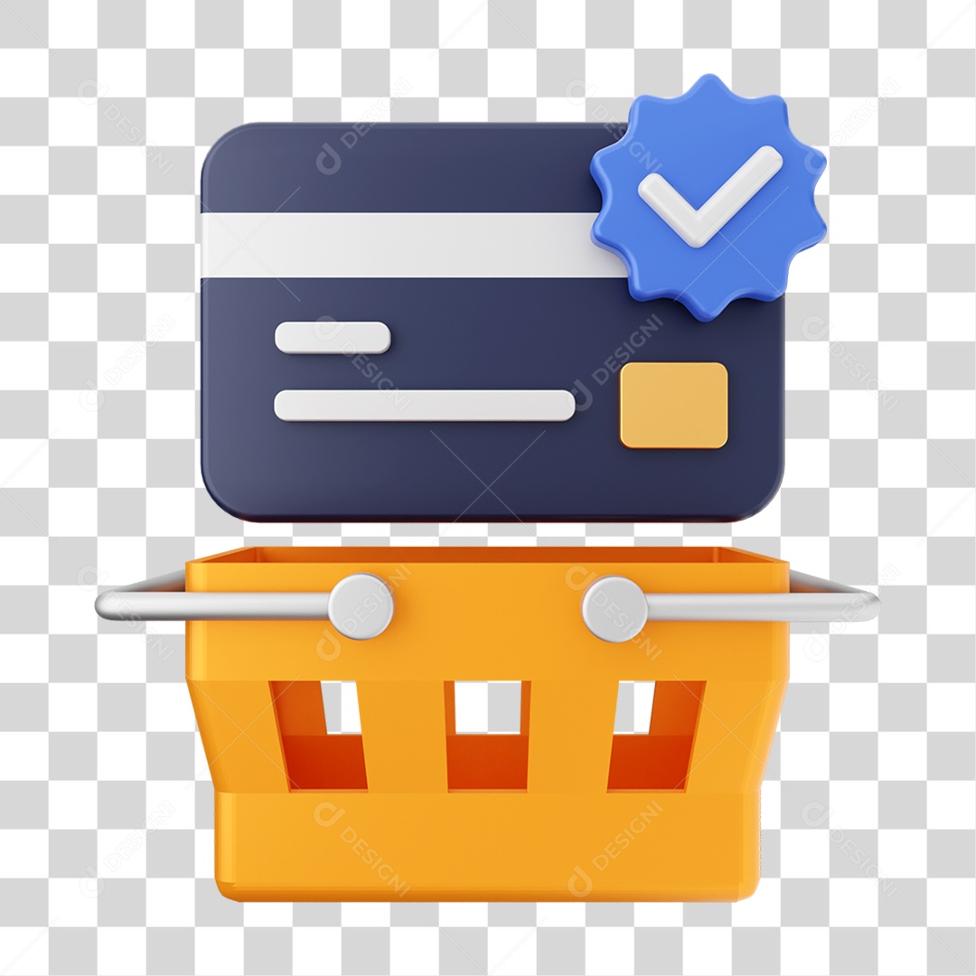 Elemento 3D Ícone de Compras On-line PNG Transparente