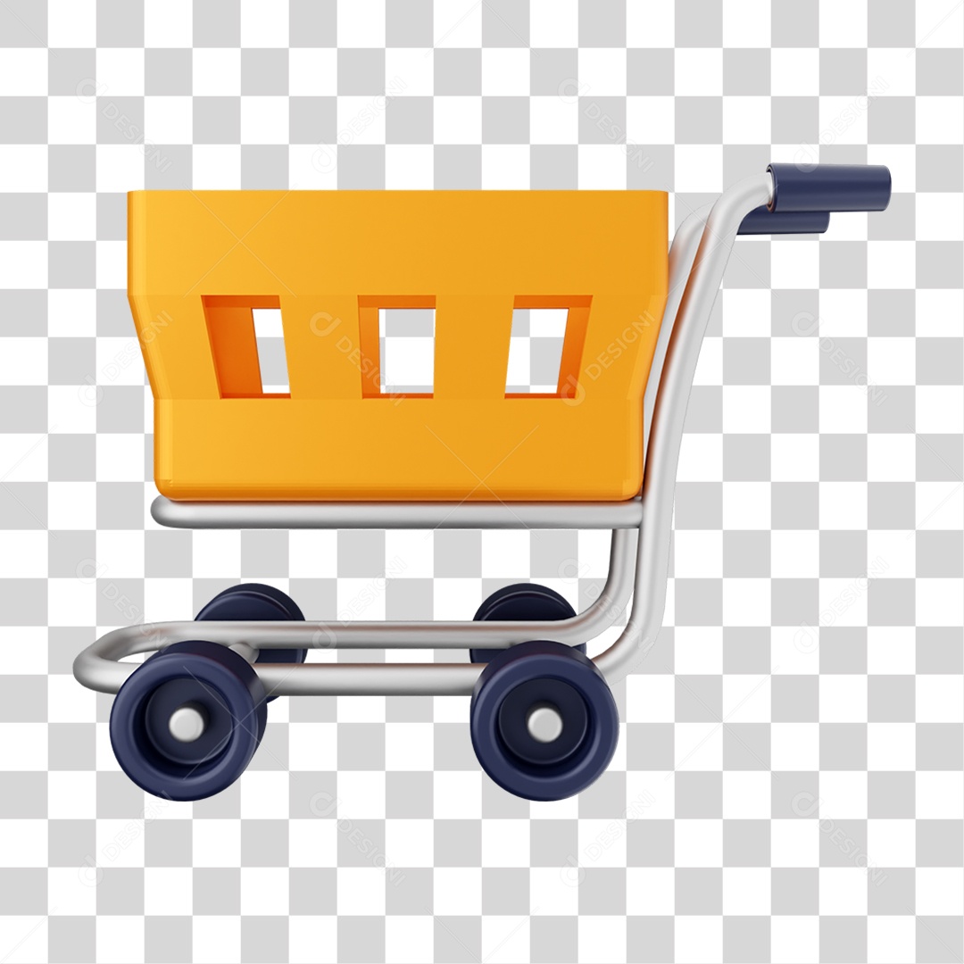 Elemento 3D Ícone de Compras On-line PNG Transparente