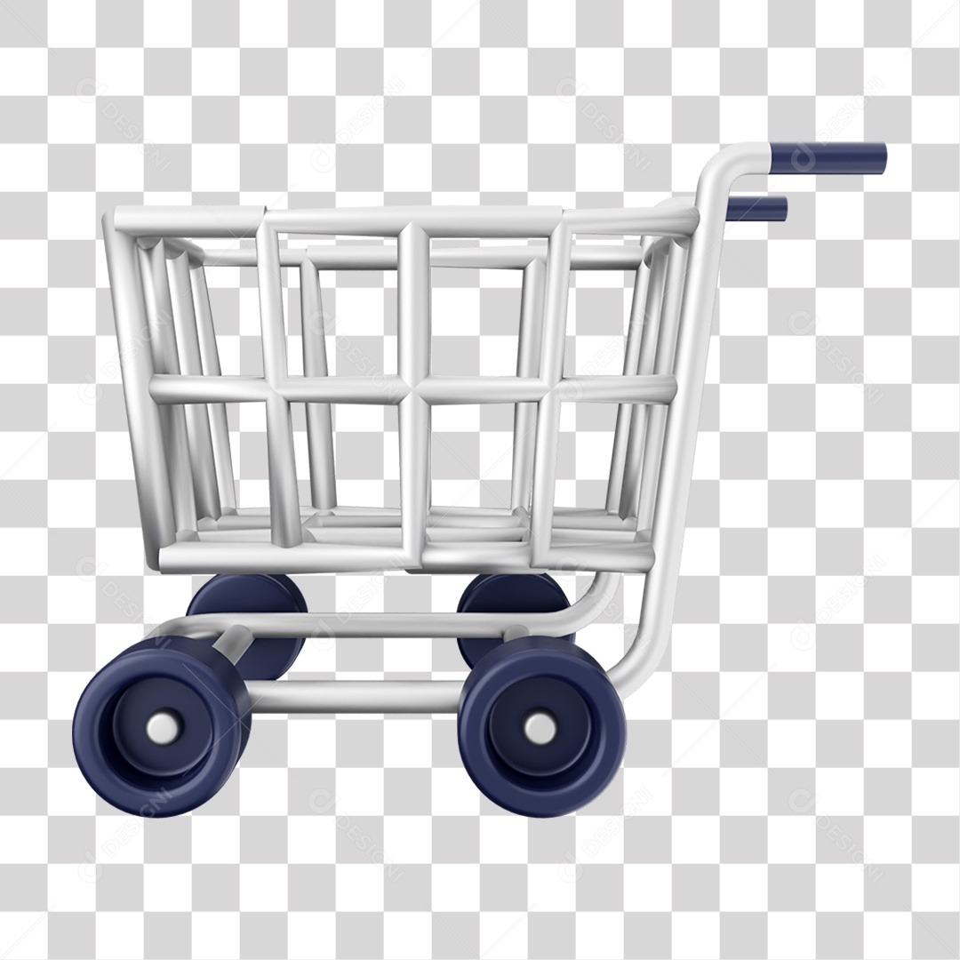 Elemento 3D Ícone de Compras On-line PNG Transparente