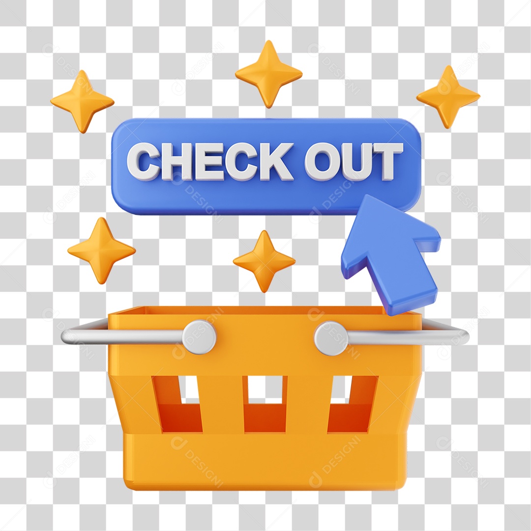 Elemento 3D Ícone de Compras On-line PNG Transparente