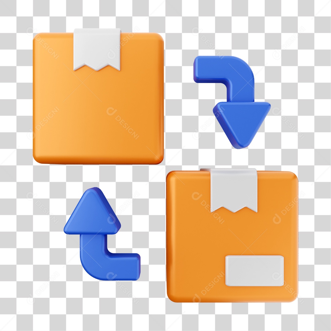 Elemento 3D Ícone de Compras On-line PNG Transparente