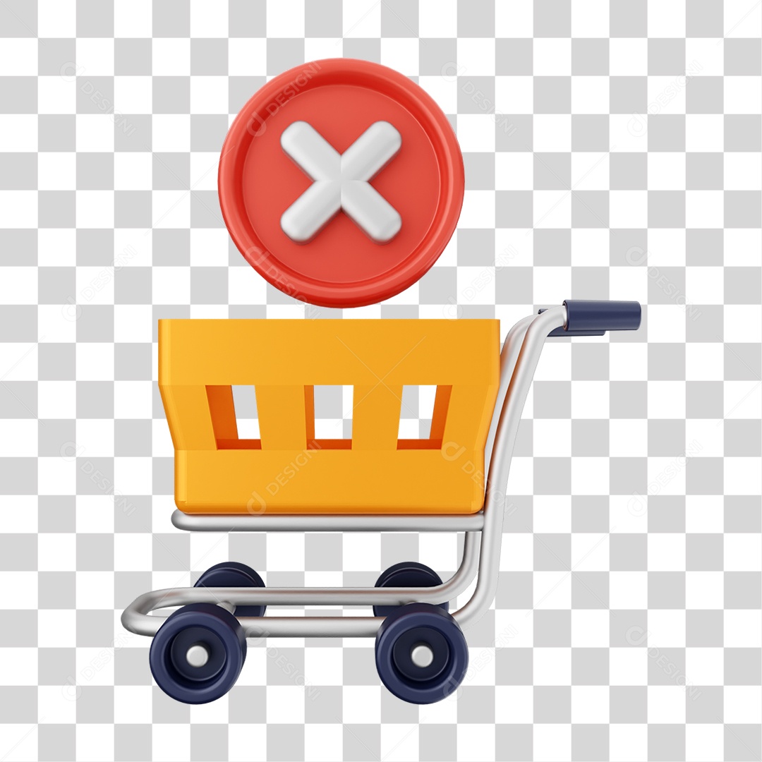 Elemento 3D Ícone de Compras On-line PNG Transparente