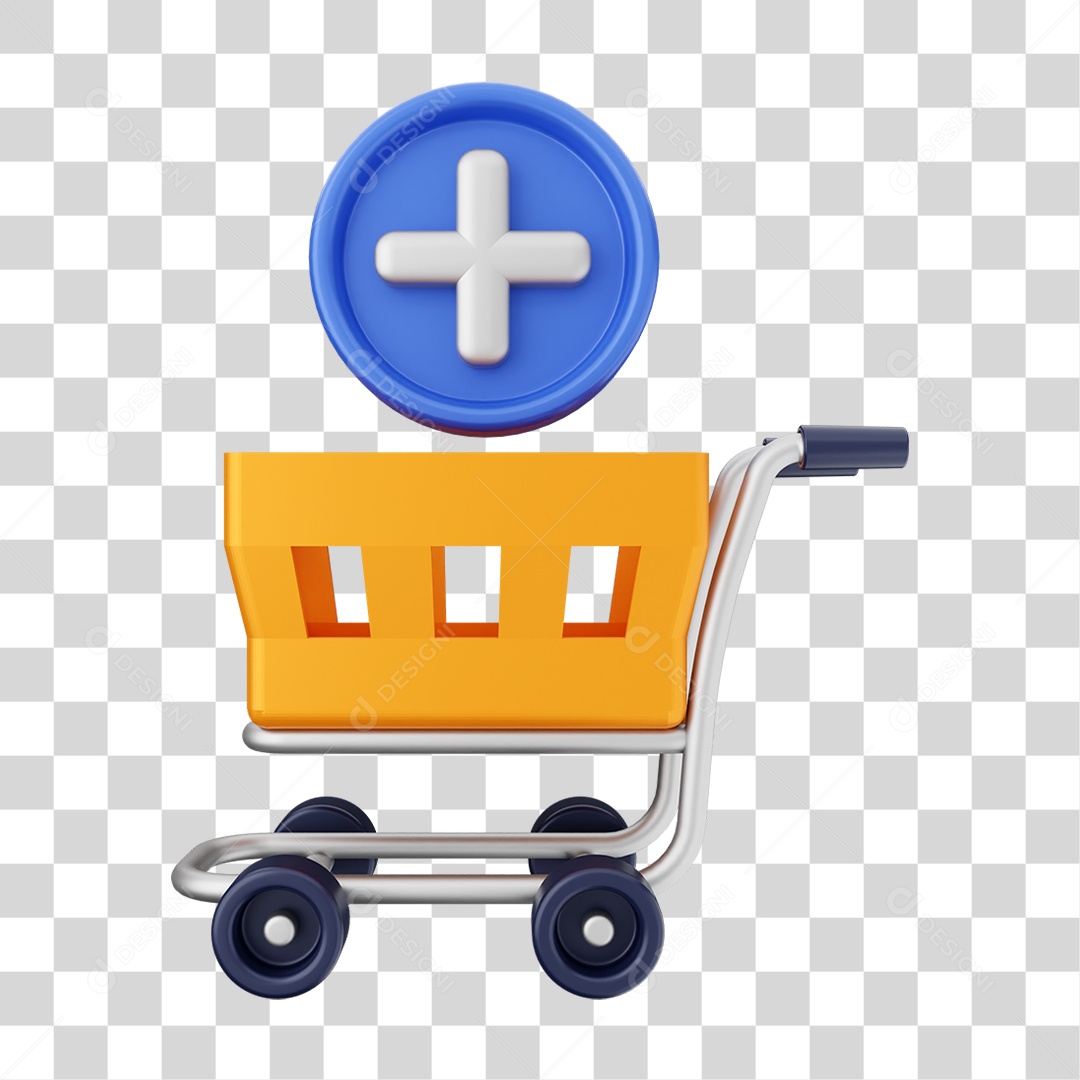 Elemento 3D Ícone de Compras On-line PNG Transparente