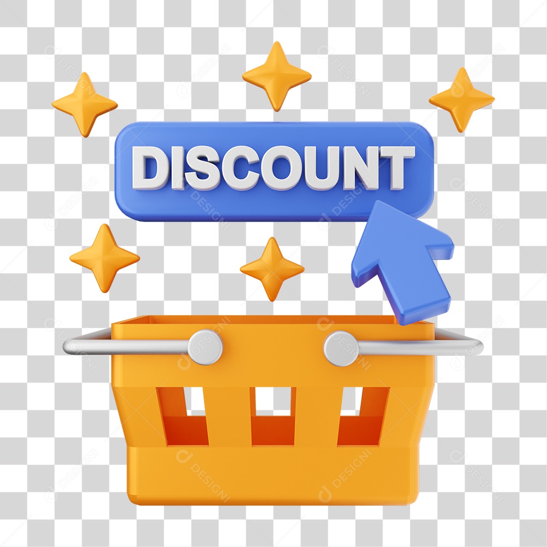 Elemento 3D Ícone de Compras On-line PNG Transparente