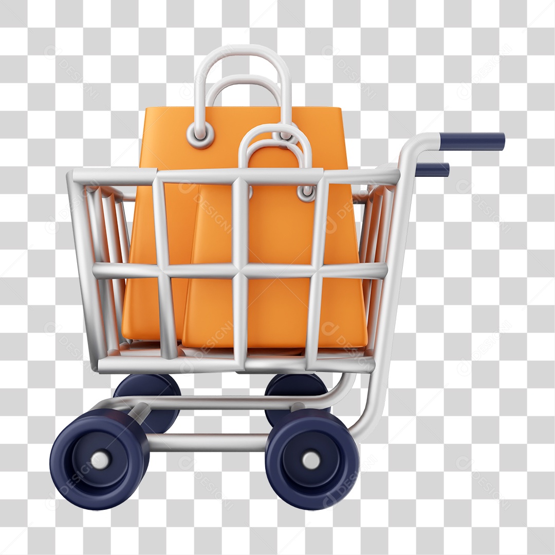 Elemento 3D Ícone de Compras On-line PNG Transparente