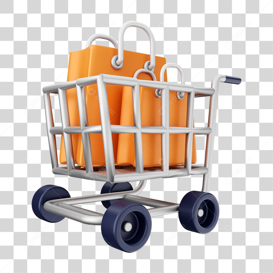 Elemento 3D Ícone de Compras On-line PNG Transparente