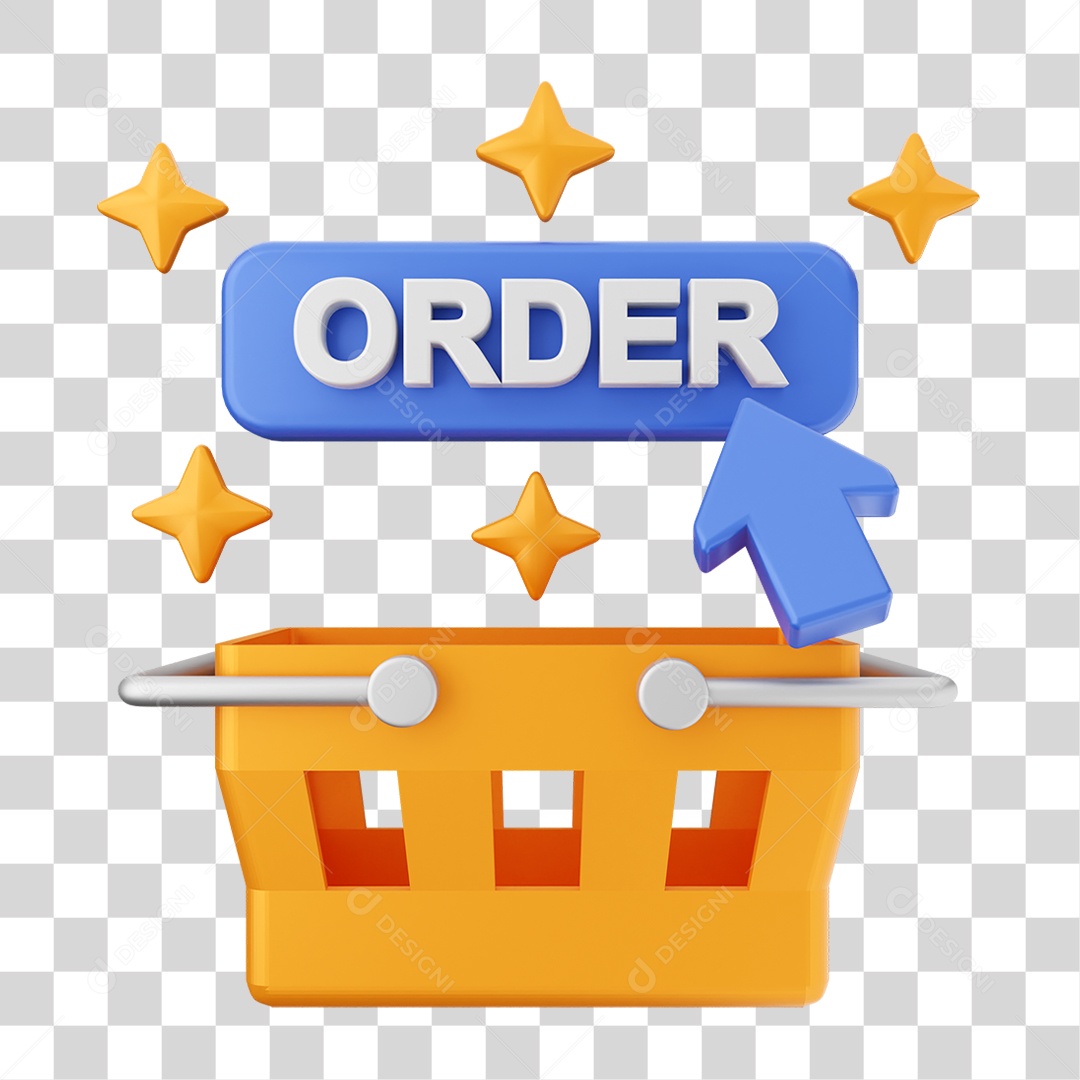 Elemento 3D Ícone de Compras On-line PNG Transparente