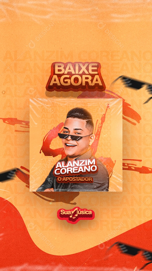 Capa CD  Alanzim Coreano Social Media PSD Editável