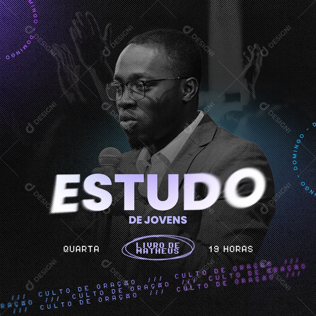 Estudo de Jovens Flyer Gospel Social Media PSD Editável