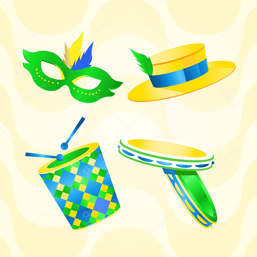 Elementos Vetoriais de Carnaval do Brasil EPS