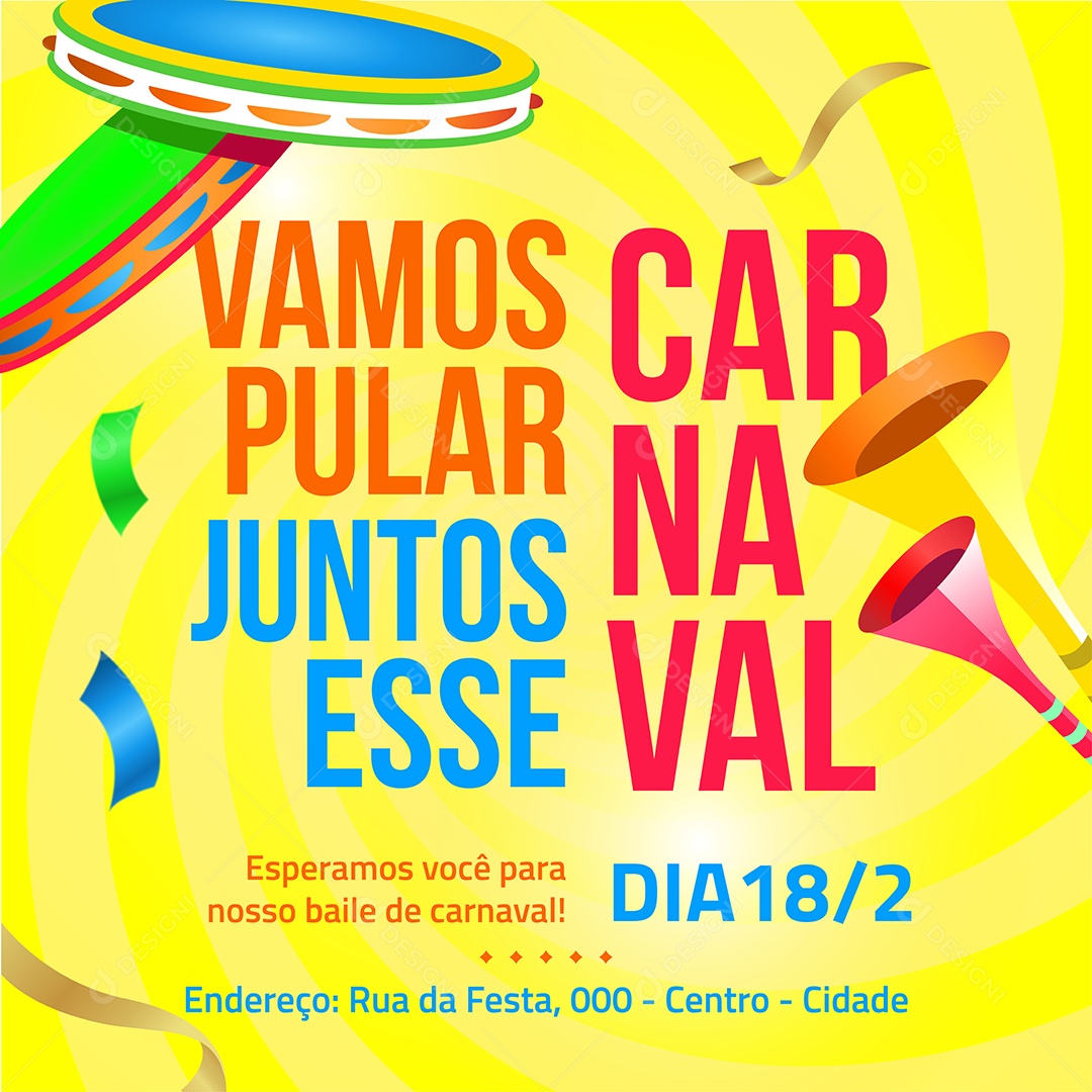 Social Media Vetorial Vamos Pular Juntos EPS