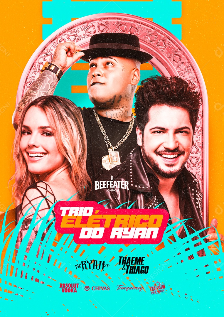 Trio Elétrico do Ryan Carnaval Mc Ryan SP Thaeme & Thiago Flyer Social Media PSD Editável