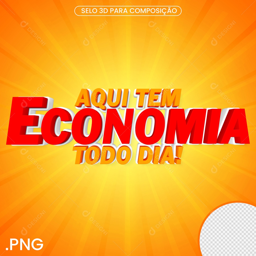 Selo 3d para Composição Economia Todo Dia
