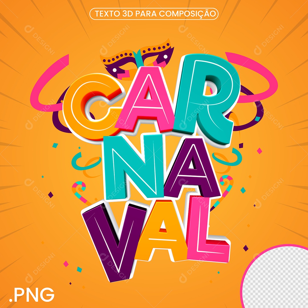 Texto 3D Carnaval PSD