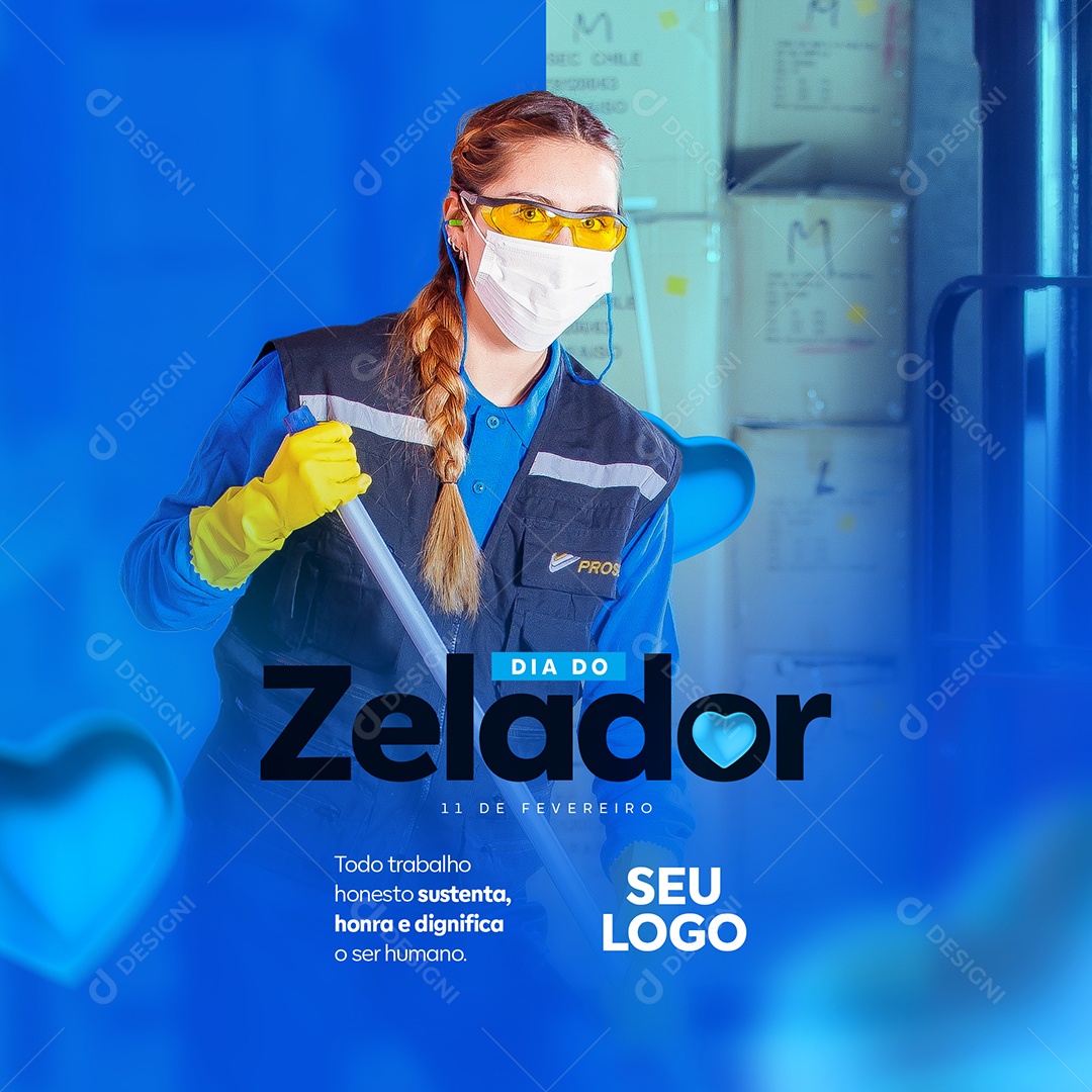 Todo Trabalho Honesto Sustenta Honra e Dignifica o Ser Humano Dia Do Zelador Social Media PSD Editável