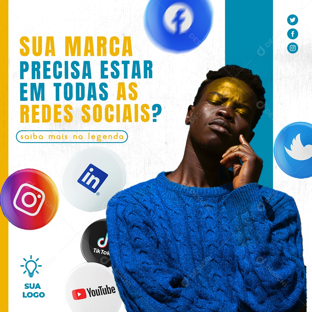 Sua Marca Precisa Estar em Todas as Redes Sociais Marketing Digital Social Media PSD Editável