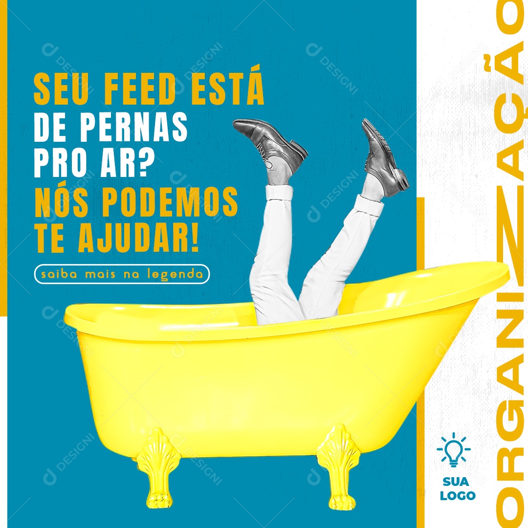 Seu Feed Está de Pernas pro Ar Nós Podemos te Ajudar Marketing Digital Social Media PSD Editável