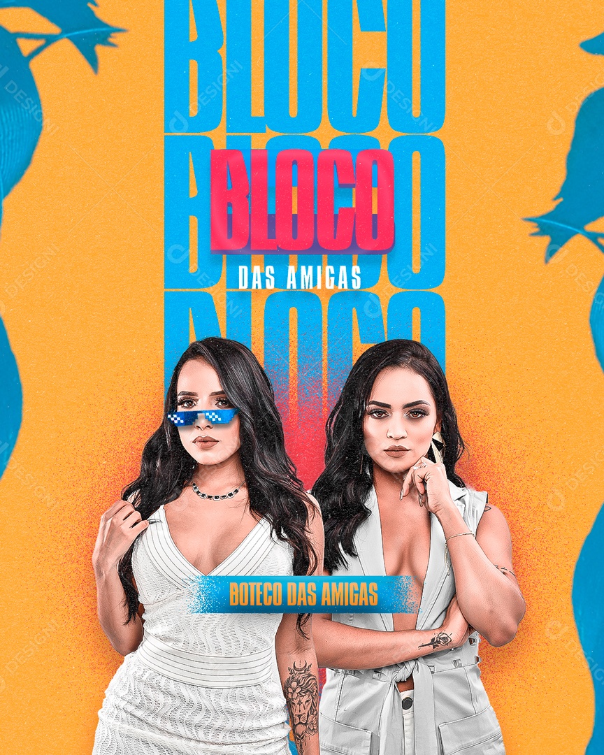 Social Media Bloco das Amigas PSD Editável