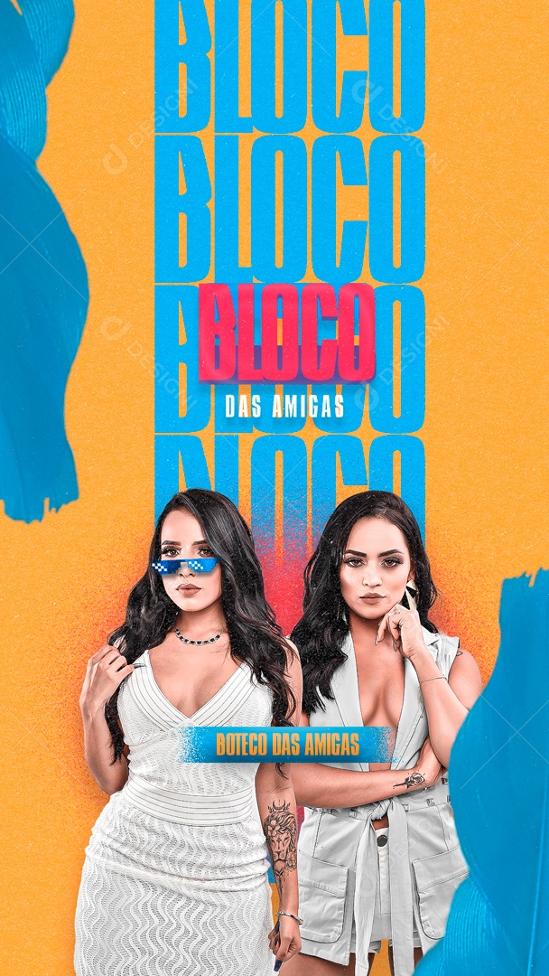 Social Media Bloco das Amigas PSD Editável