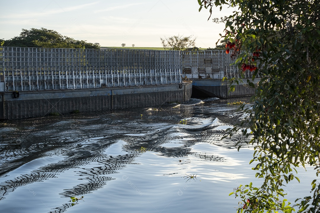 vagões de barcaça vazios no rio - via navegável