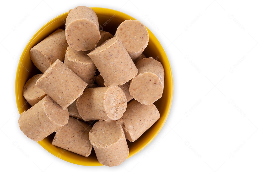 Vasilhame de cerâmica com doces de amendoim conhecido no Brasil