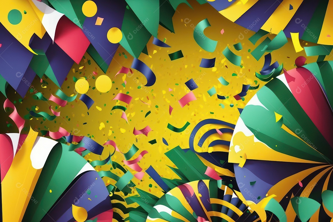 Banner com fundo de celebração para festa de Carnaval, Festa Junina, Festa de Parintins. Modelo de convite e cartaz