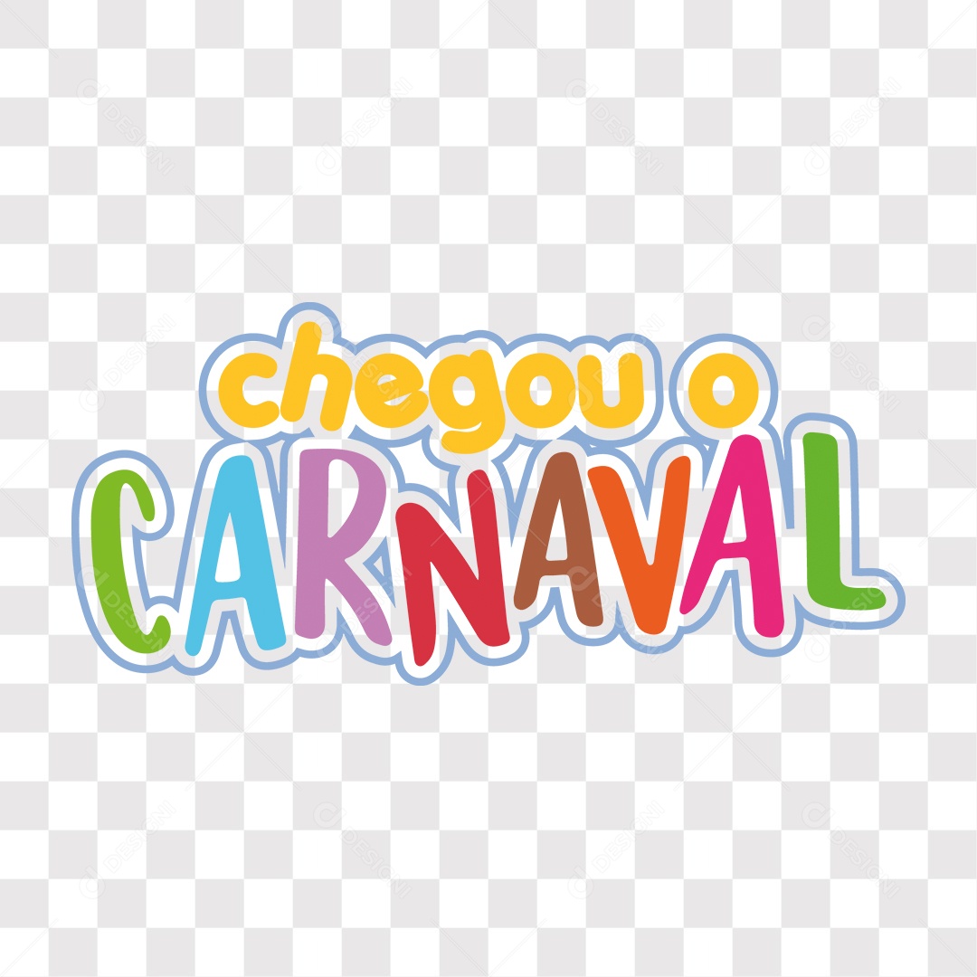 Lettering Chegou o Carnaval EPS + PNG