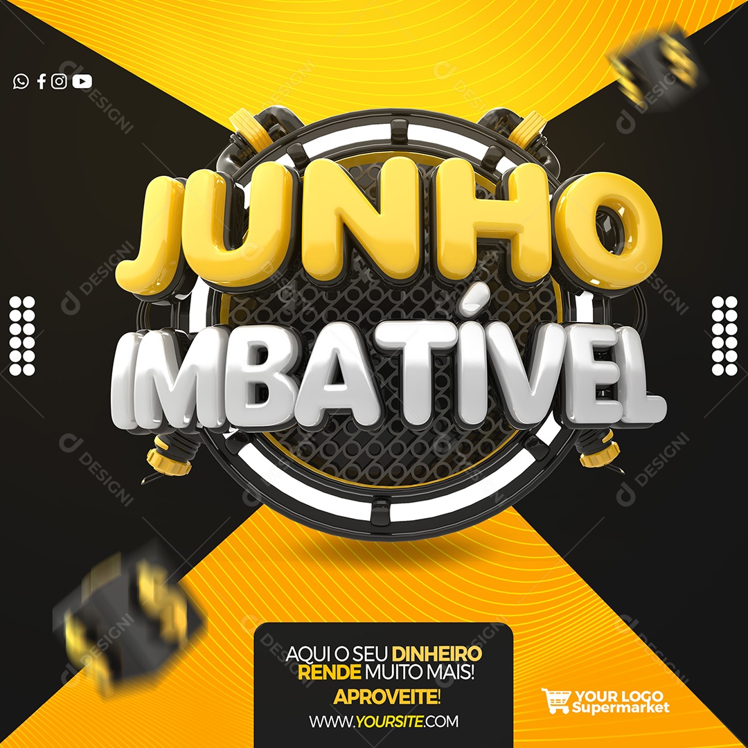 Selo 3D Junho Imbatível Para Composição PSD