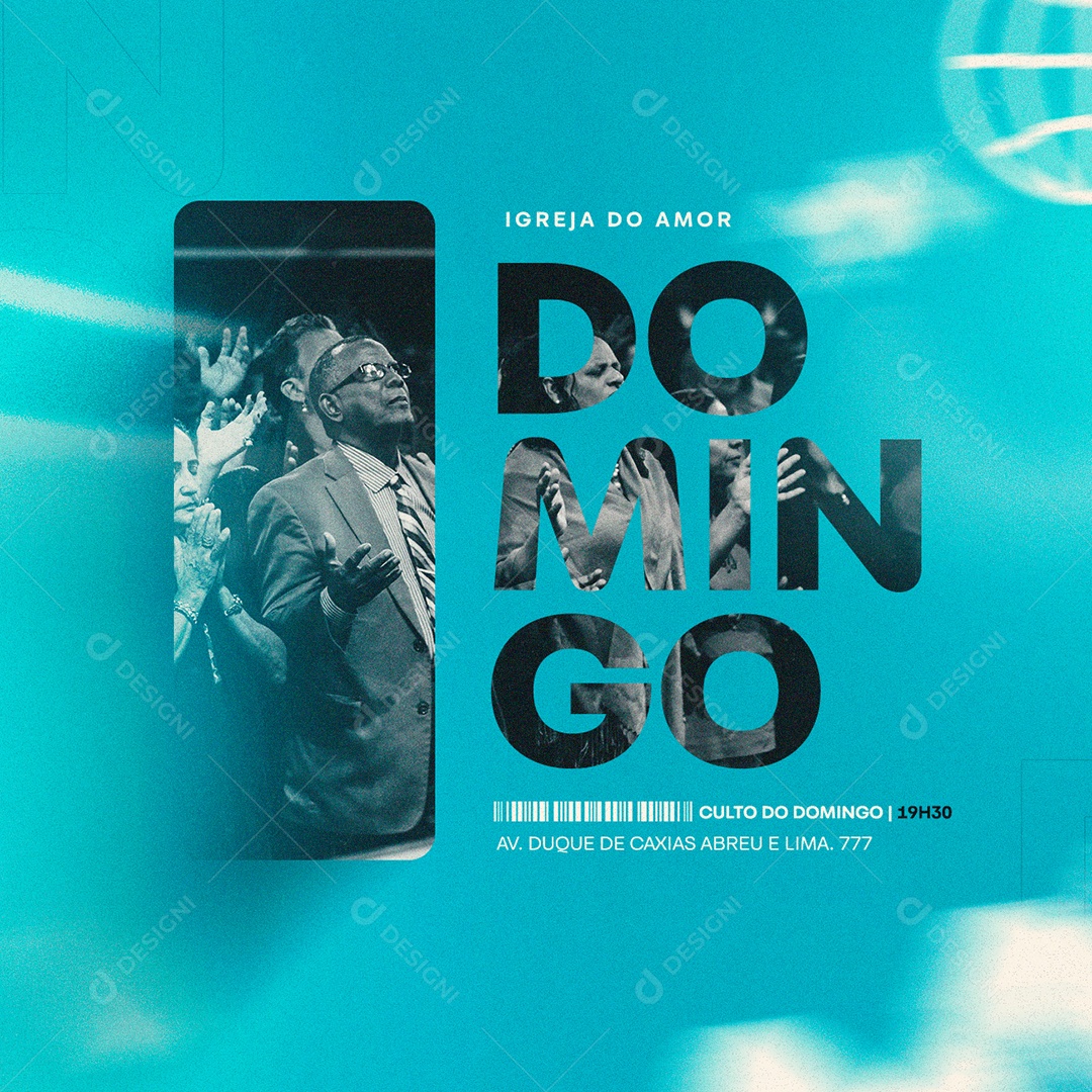 Church of Love Sunday Worship Flyer Gospel Social Media PSD Editable