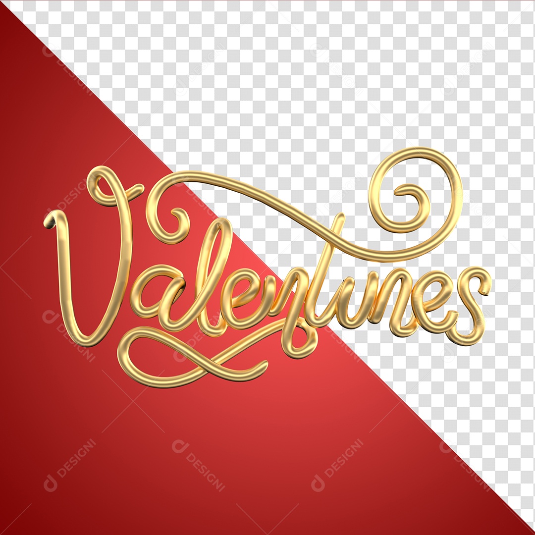Valentunes Texto 3D do Dia Dos Namorados para Composição PSD