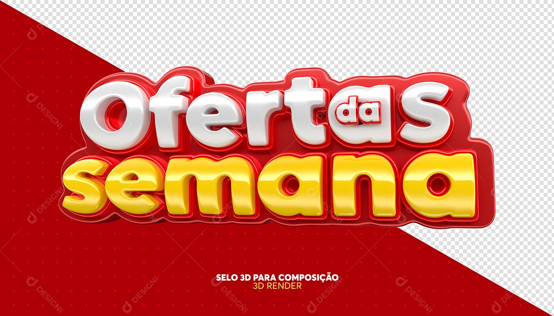 Ofertas da Semana Selo 3D para Composição PSD
