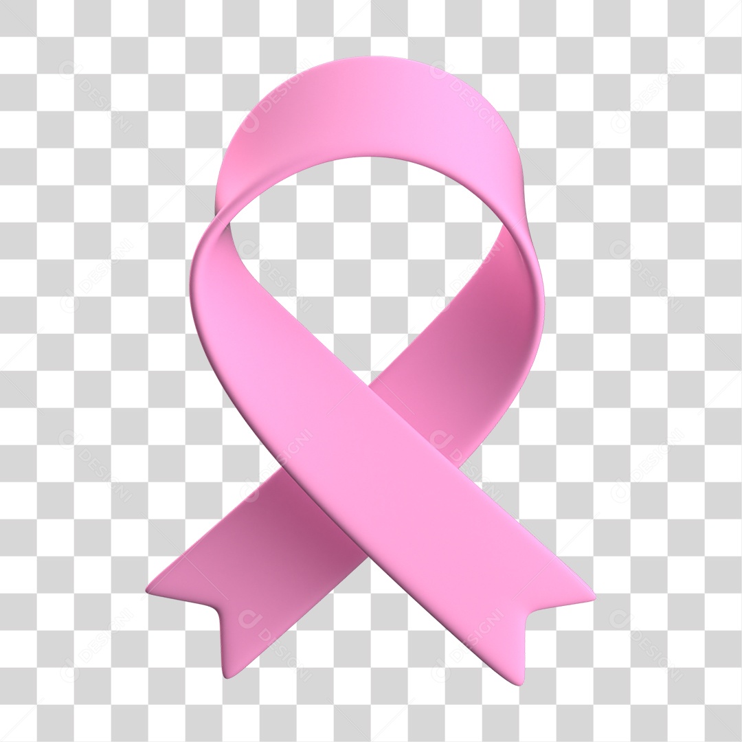 Fita Rosa Elemento 3D para Composição PNG Transparente