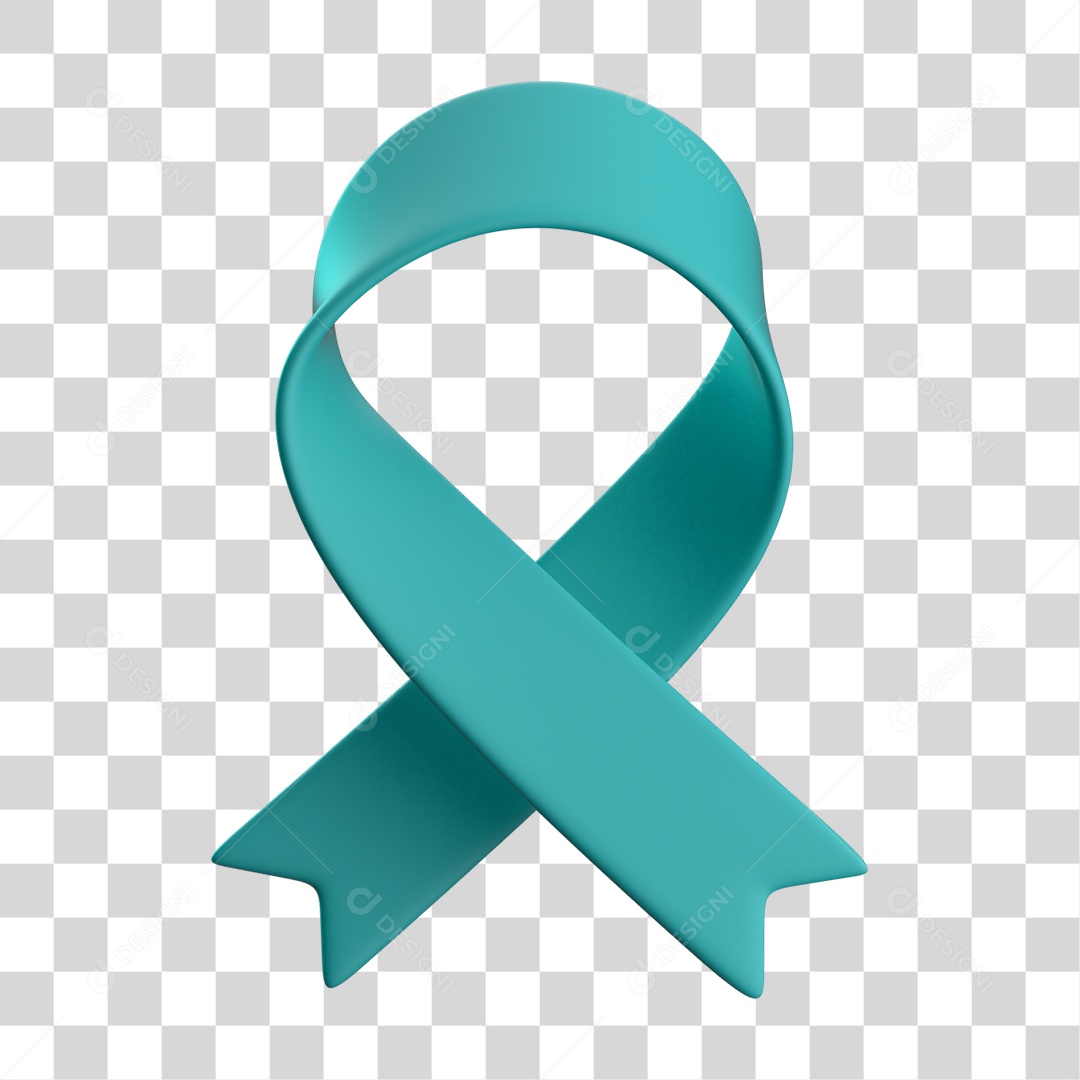 Fita Verde Elemento 3D para Composição PNG Transparente