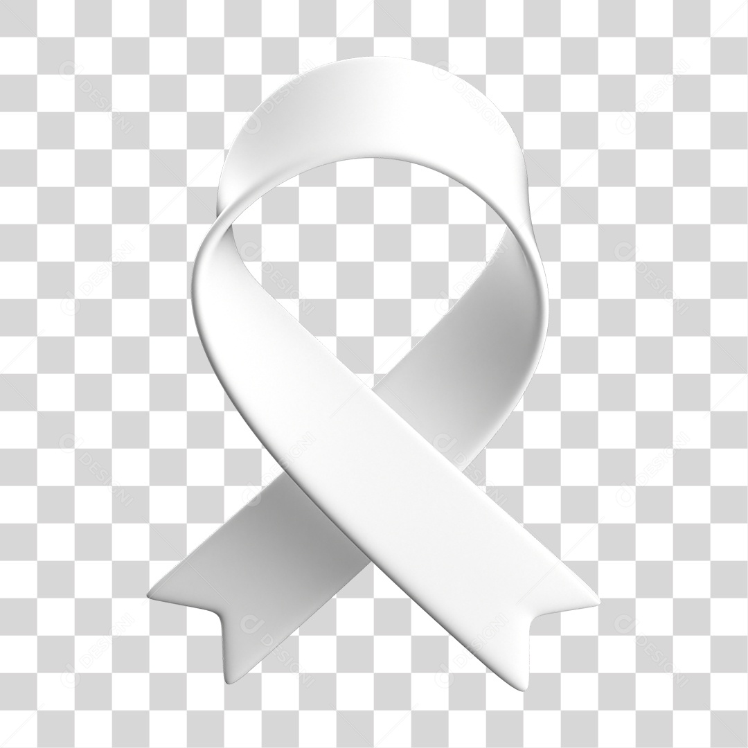 Fita Branca Elemento 3D para Composição PNG Transparente