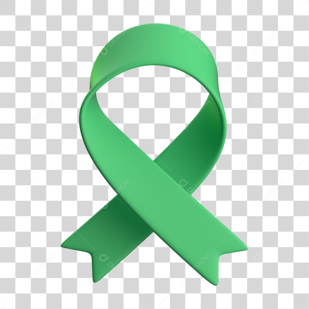Fita Verde Elemento 3D para Composição PNG Transparente
