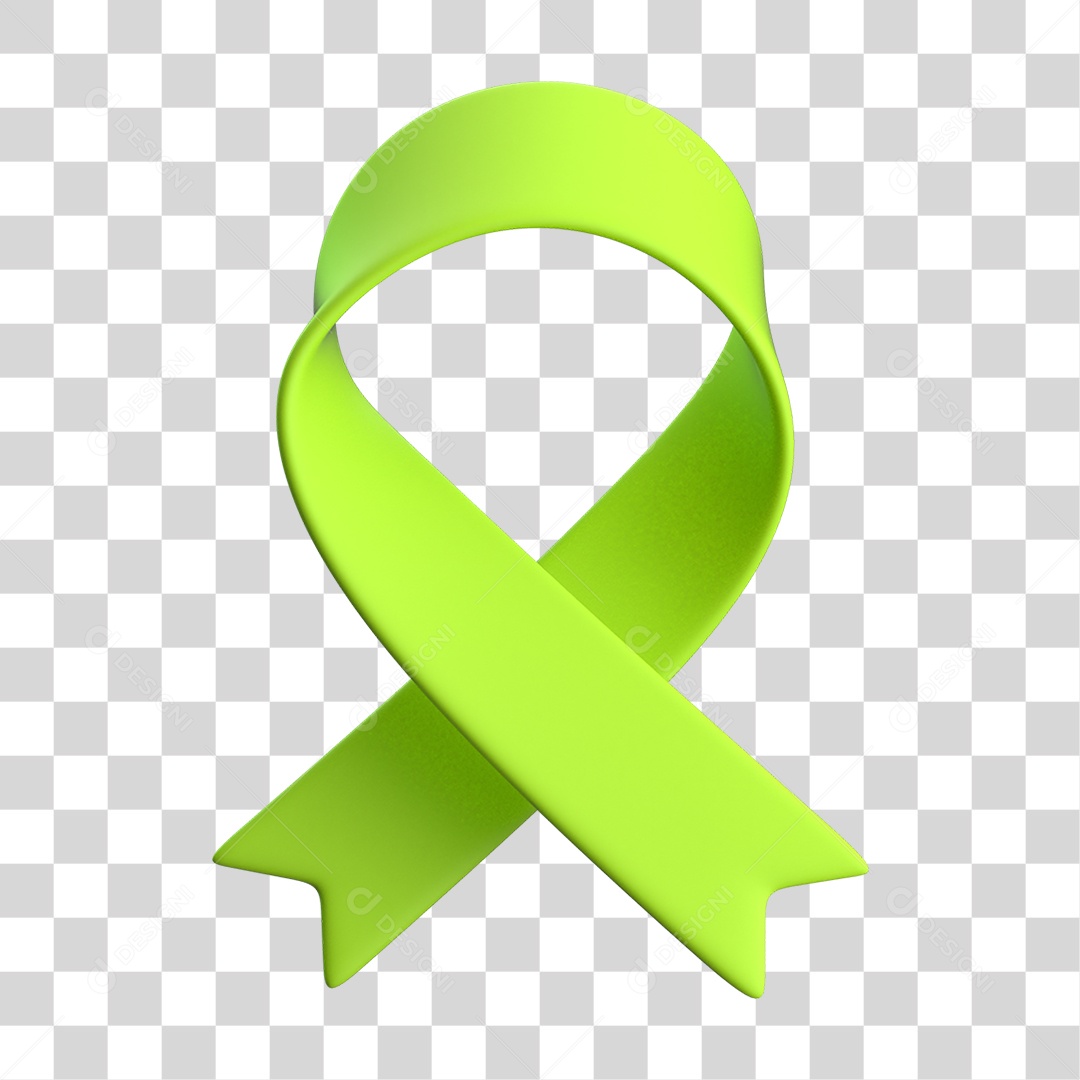 Fita Verde  Elemento 3D para Composição PNG Transparente
