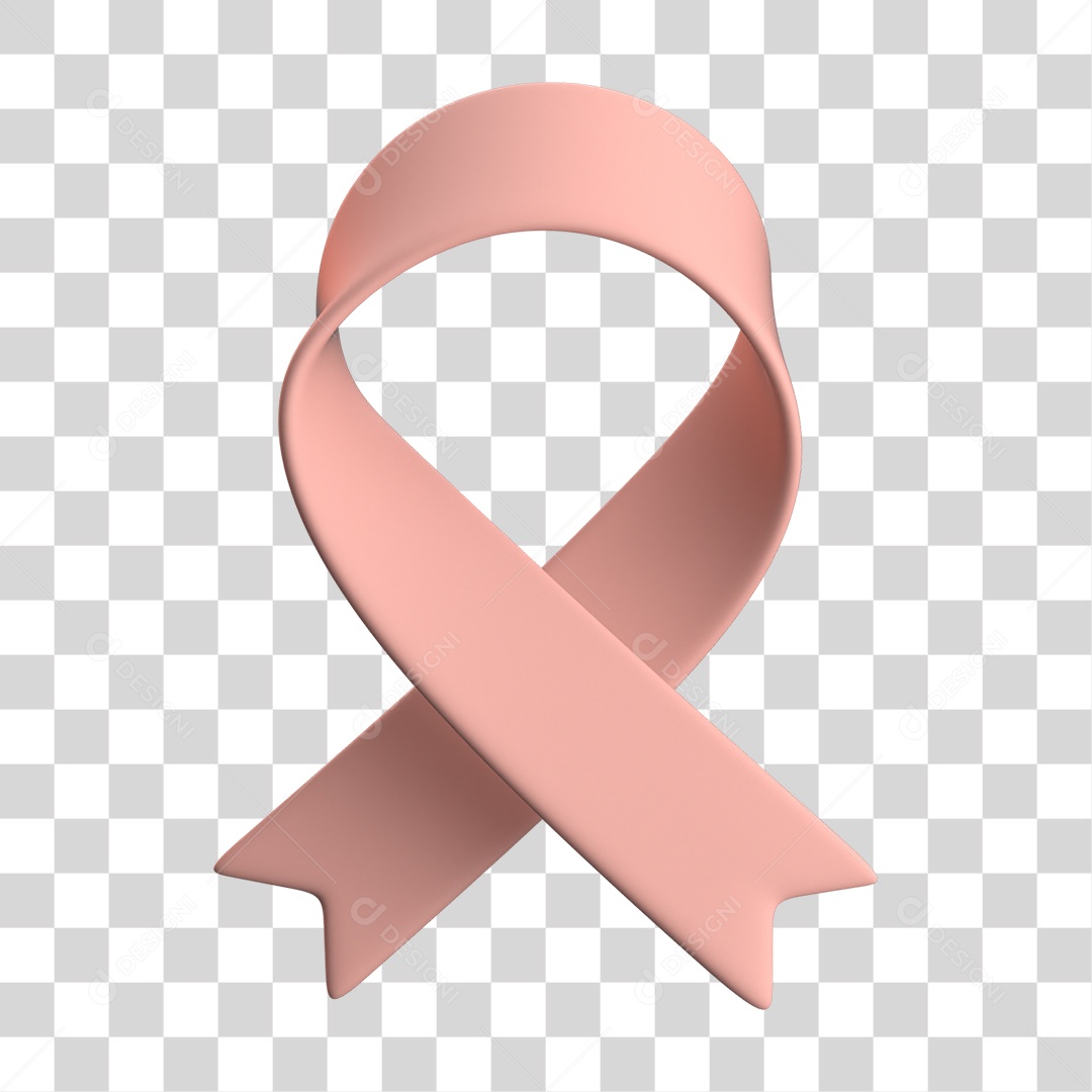 Fita Rosa Elemento 3D para Composição PNG Transparente