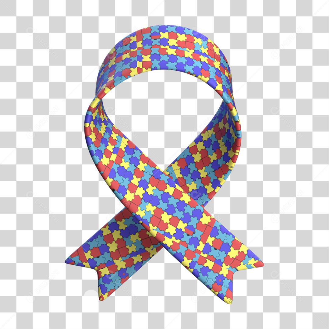 Fita Colorida Elemento 3D para Composição PNG Transparente