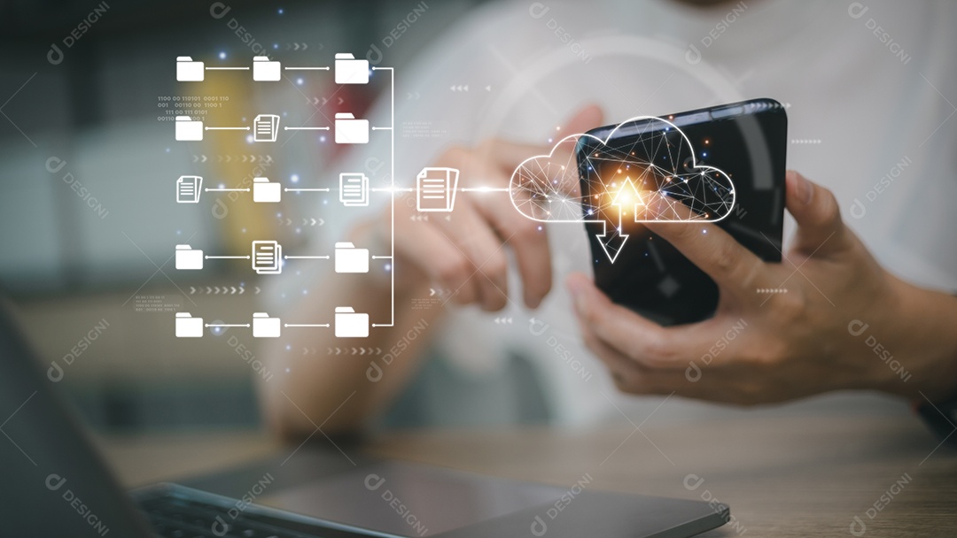 Computação em nuvem e tecnologias de armazenamento online, serviços de servidor de Internet, transferência de dados e gerenciamento de dados. Sistema de gerenciamento de documentos DMS, banco de dados de documentação on-line