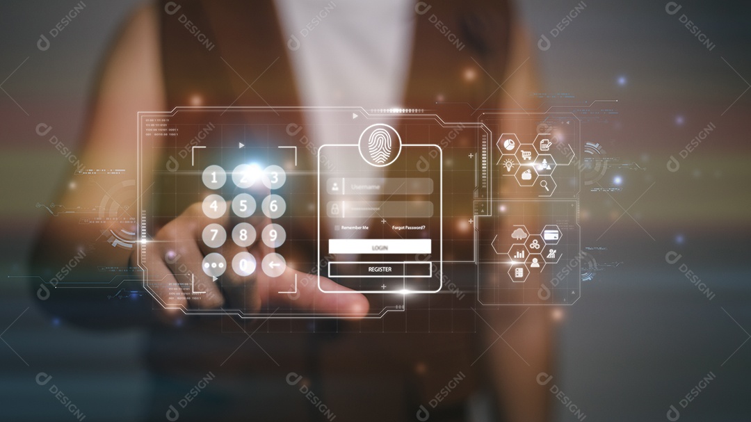 Sistema de autenticação de usuário com nome de usuário e senha, conceito de segurança cibernética, segurança e criptografia da informação, acesso seguro à Internet, tecnologia e cibernética. sistema de segurança do computador.